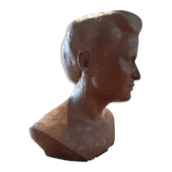 Buste femme des années 50 en terre cuite