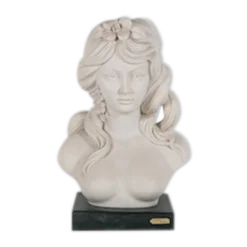 Buste femme vintage, buste résine, Escorpiao do ouro, femme seins nus, statue résine, socle