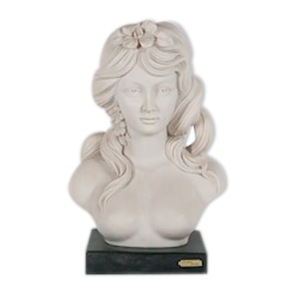 Buste femme vintage, buste résine, Escorpiao do ouro, femme seins nus, statue résine, socle