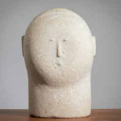 Buste masculin sculpté moderniste en grès