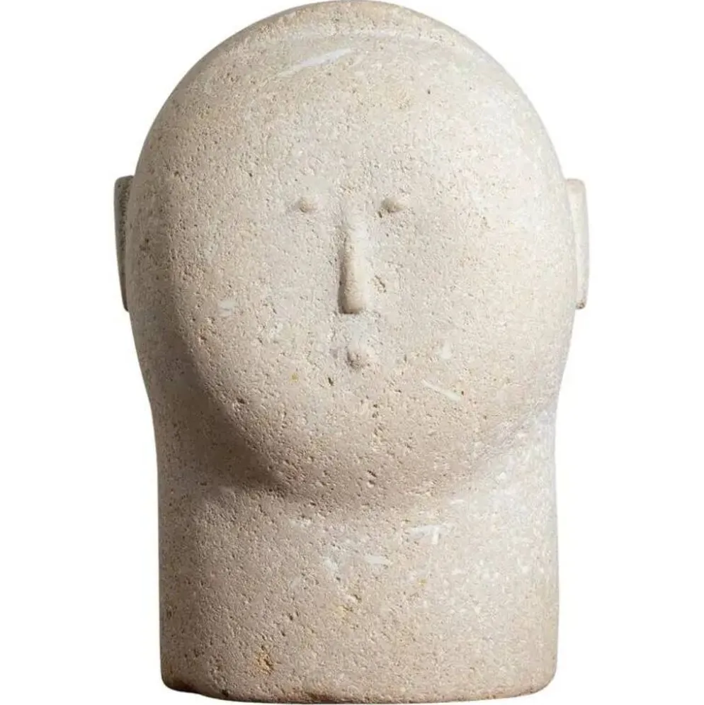 Buste masculin sculpté moderniste en grès