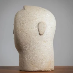 Buste masculin sculpté moderniste en grès