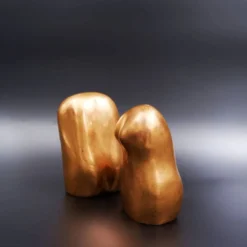 Bustes d'homme et de femme en bronze