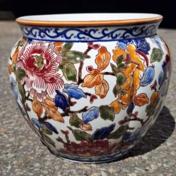 Cache Pot faïencerie de Gien modèle pivoine