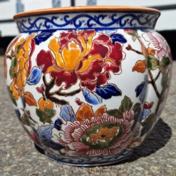 Cache Pot faïencerie de Gien modèle pivoine
