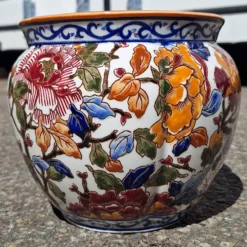 Cache Pot faïencerie de Gien modèle pivoine