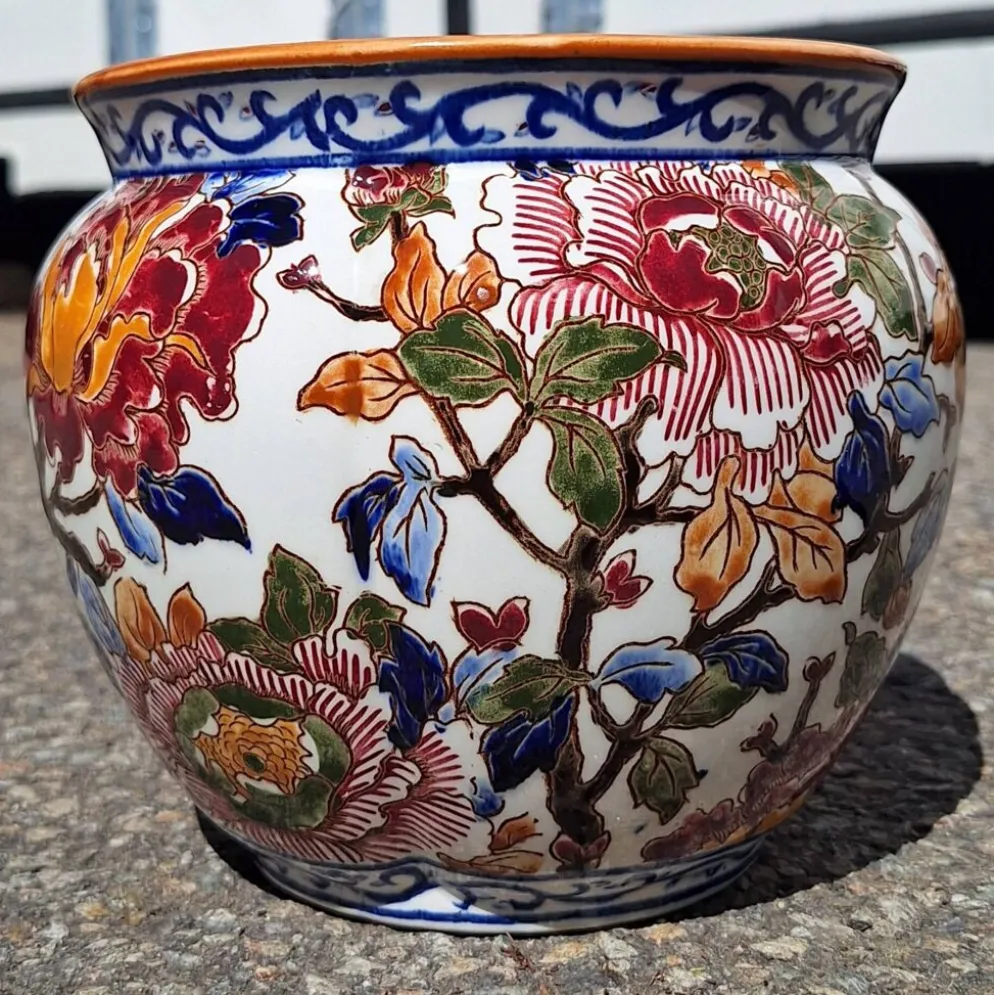 Cache Pot faïencerie de Gien modèle pivoine
