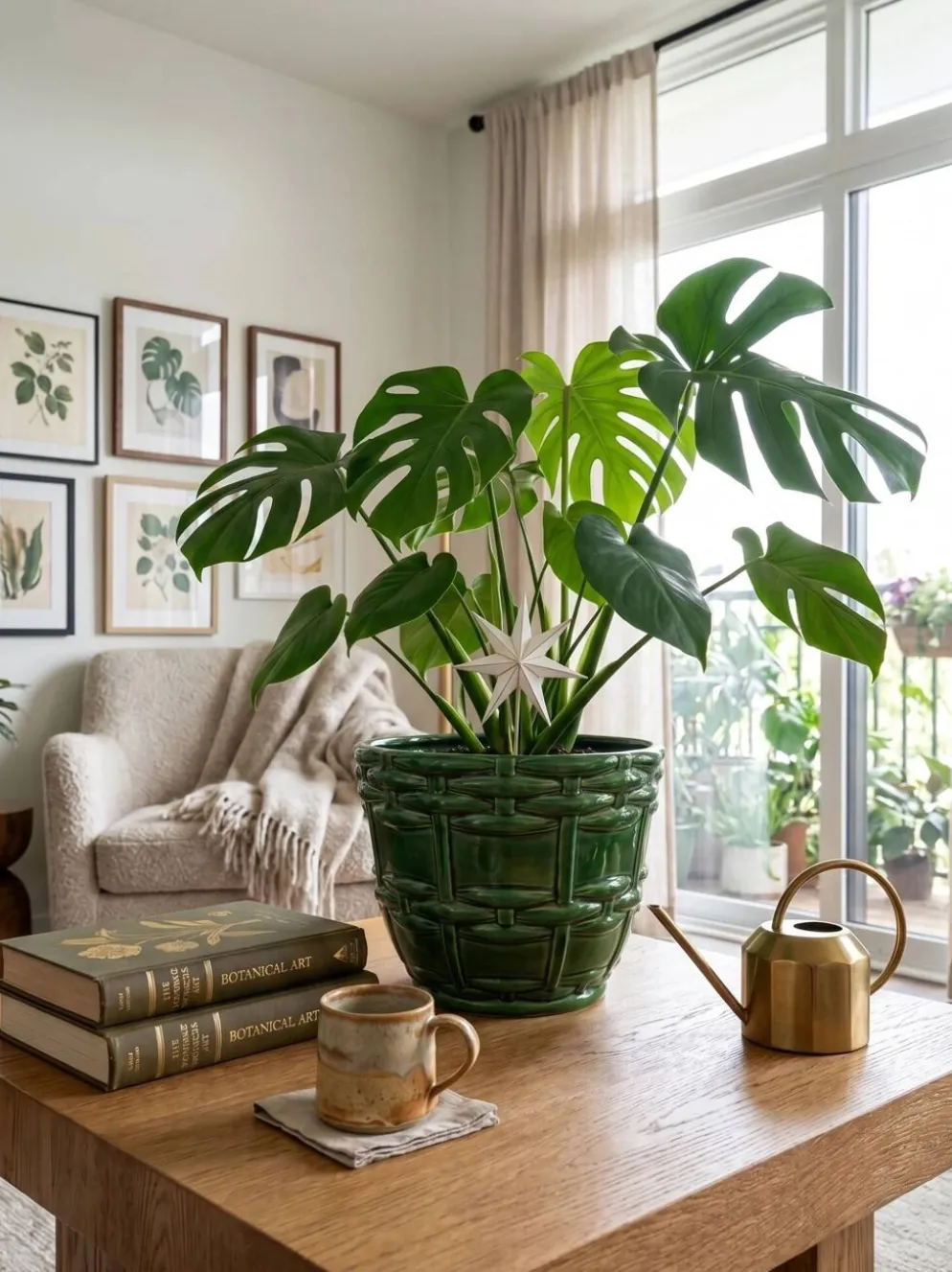 Cache-pot, jardinière Art Déco Saint-Clément signé Blanche Letalle en céramique émaillée vert malachite