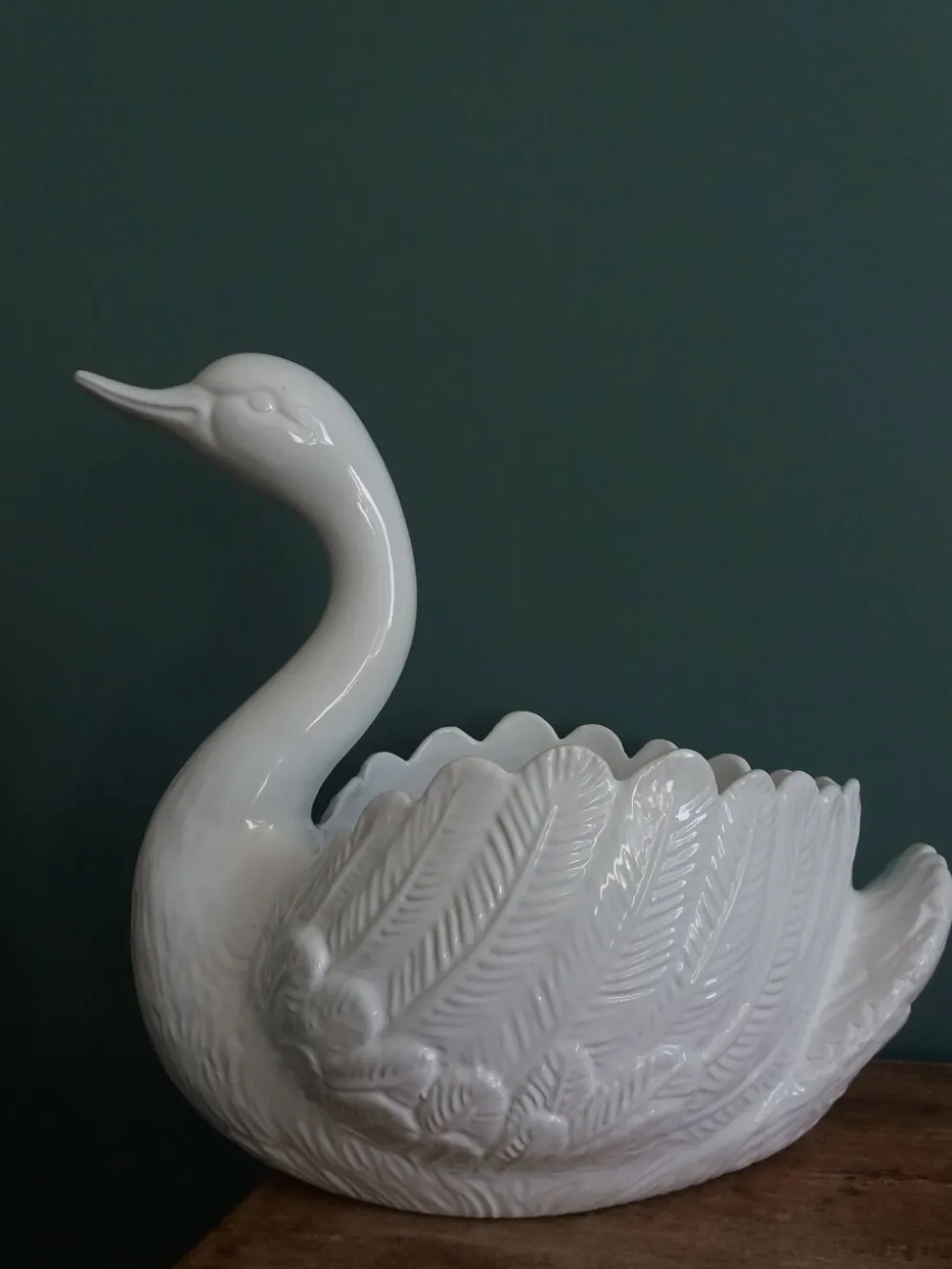 Cache pot jardinière cygne 34 cm