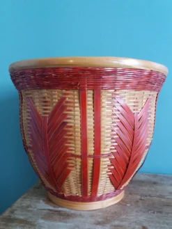 Cache-pot, panier en osier
