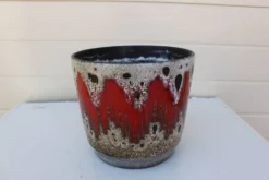 cache-pot 1970 strié rouge