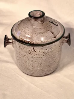 Cache-pot, Vase, Pot couvert, Vallauris motif « Aux Chardons » par E.Danie