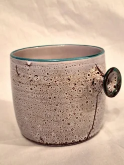 Cache-pot, Vase, Pot couvert, Vallauris motif « Aux Chardons » par E.Danie