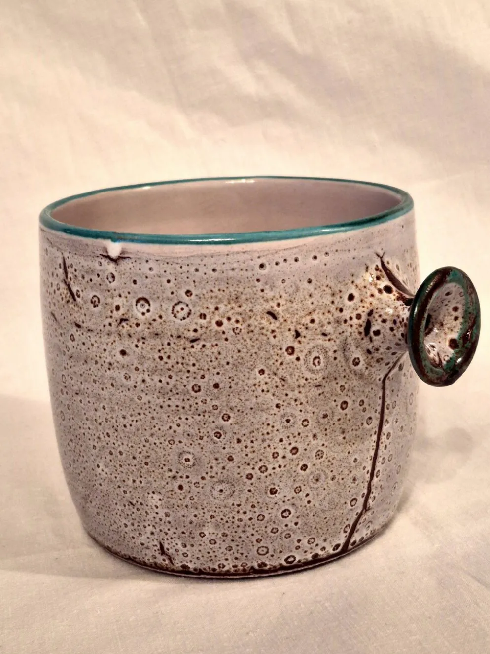 Cache-pot, Vase, Pot couvert, Vallauris motif « Aux Chardons » par E.Danie