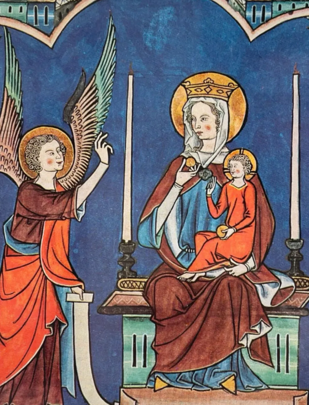 Cadre ancien recomposé - La Vierge et l’Enfant