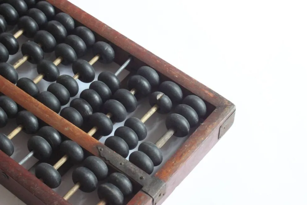 Cadre de comptage chinois Suanpan avec perles ou Abacus, vers 19e siècle