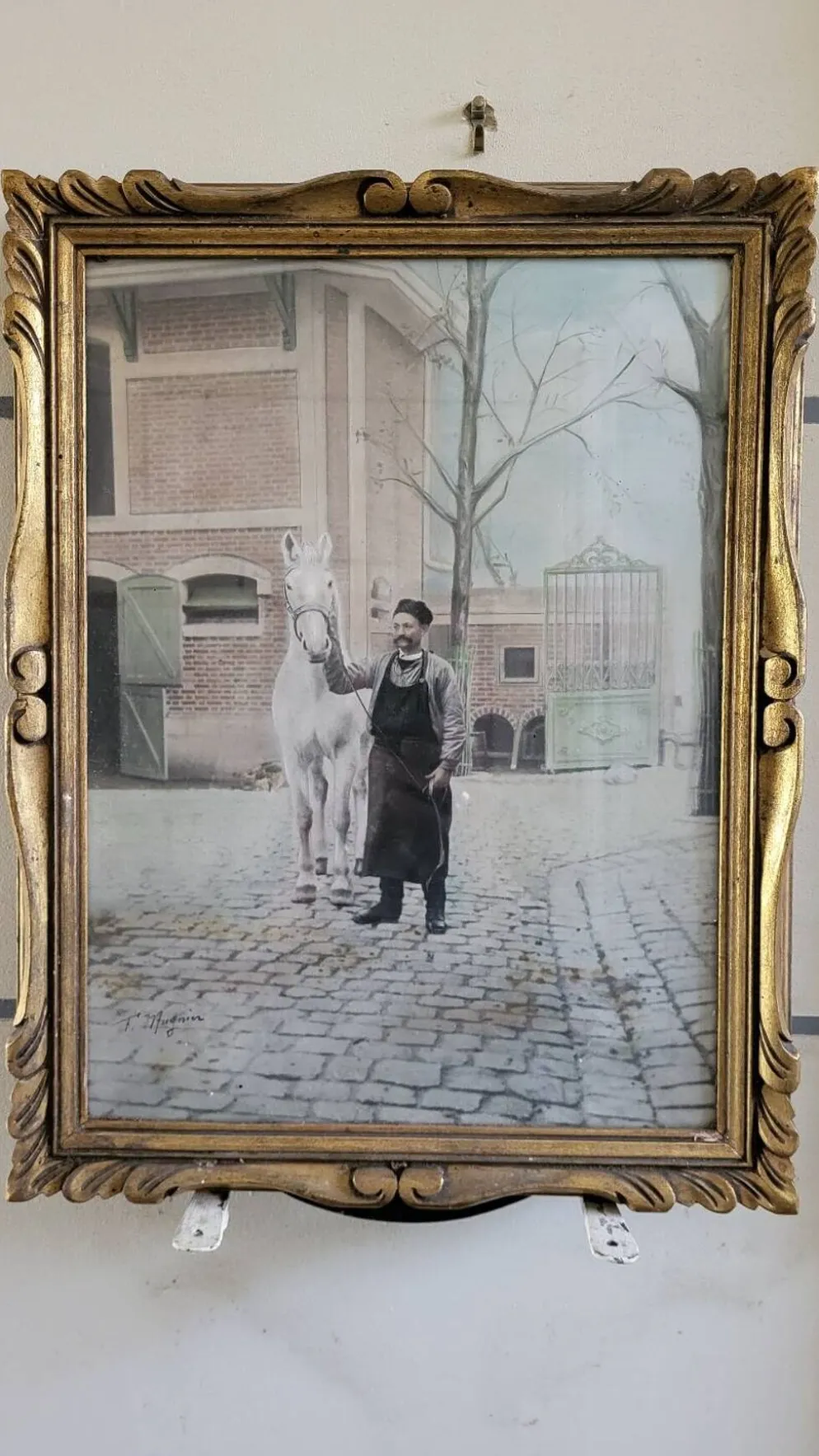 Cadre photo en bois doré
