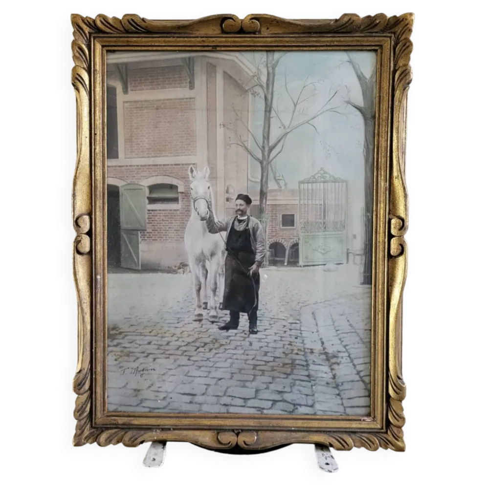 Cadre photo en bois doré
