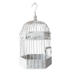 Cage en métal, patinée taupe ,volière