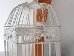 Cage en métal, patinée taupe ,volière