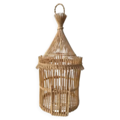 Cage en rotin vintage