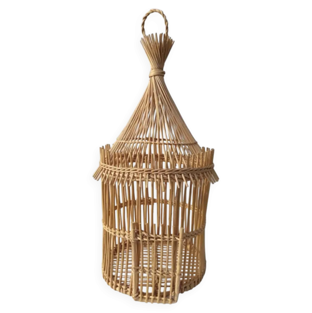 Cage en rotin vintage