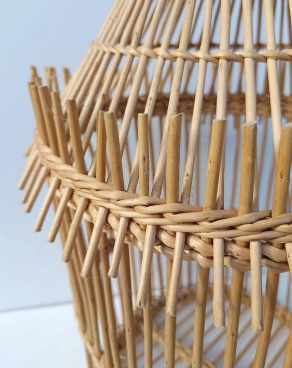 Cage en rotin vintage