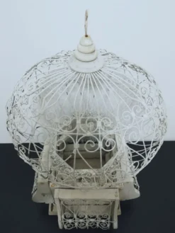 Cage à oiseaux ancienne métal et bois