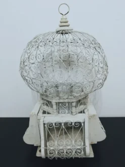Cage à oiseaux ancienne métal et bois