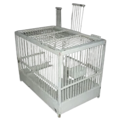 Cage à oiseaux blanche ancienne