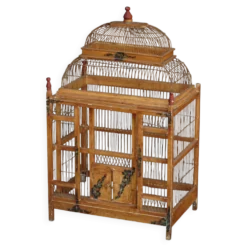 Cage à oiseaux décorative en bois peint chinois, début du 20e siècle, années 1930