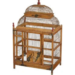 Cage à oiseaux décorative en bois peint chinois, début du 20e siècle, années 1930