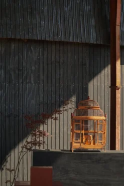 Cage à oiseaux décorative en bois peint chinois, début du 20e siècle, années 1930
