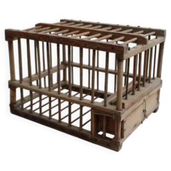 Cage à oiseaux en bois