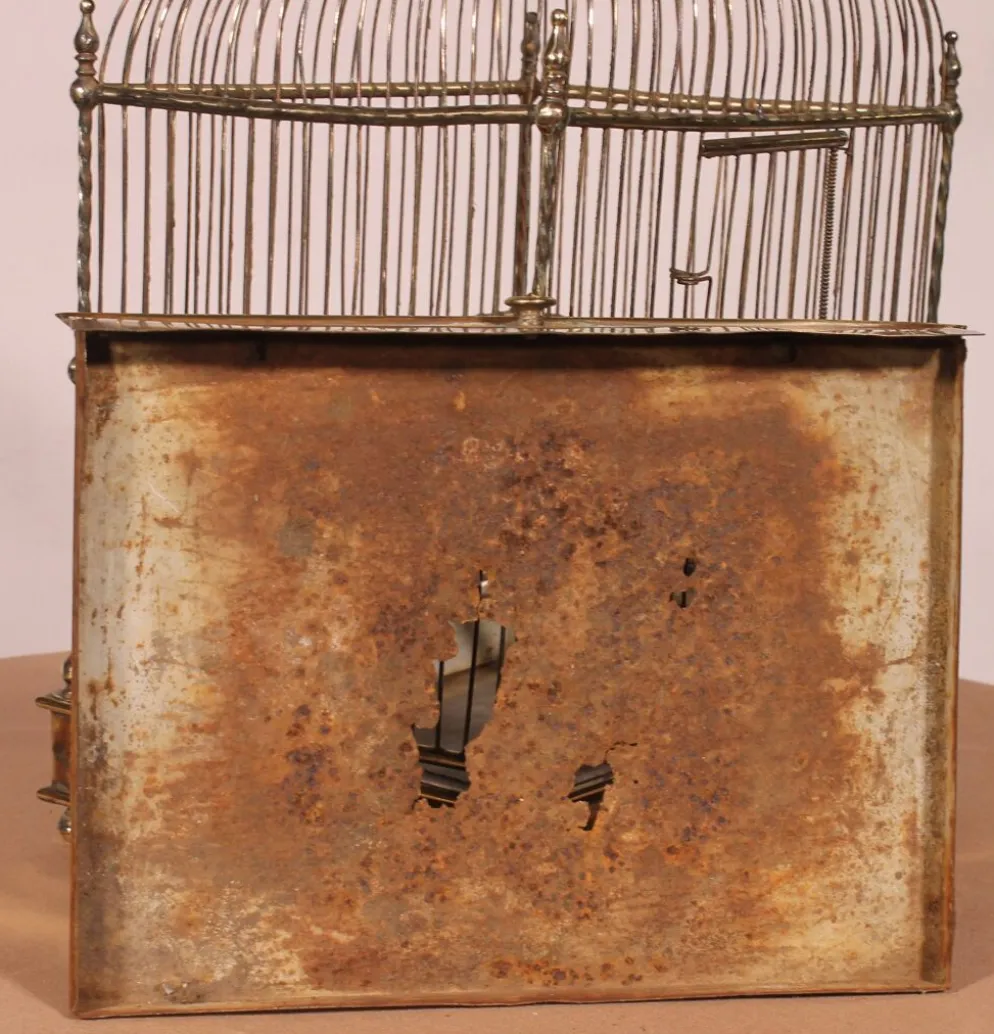 Cage à Oiseaux En Laiton - 19° Siècle