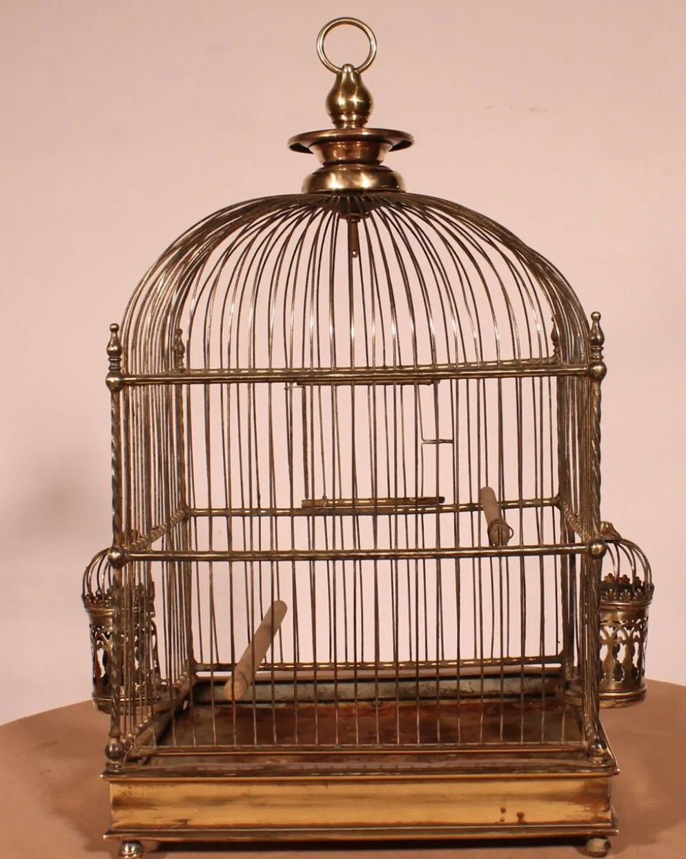 Cage à Oiseaux En Laiton - 19° Siècle