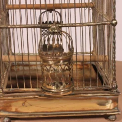 Cage à Oiseaux En Laiton - 19° Siècle