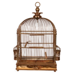 Cage à Oiseaux En Laiton - 19° Siècle