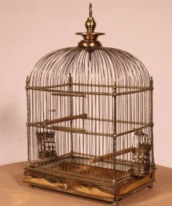 Cage à Oiseaux En Laiton - 19° Siècle
