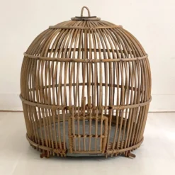 Cage à oiseaux en rotin, 1960