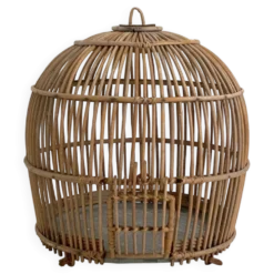 Cage à oiseaux en rotin, 1960