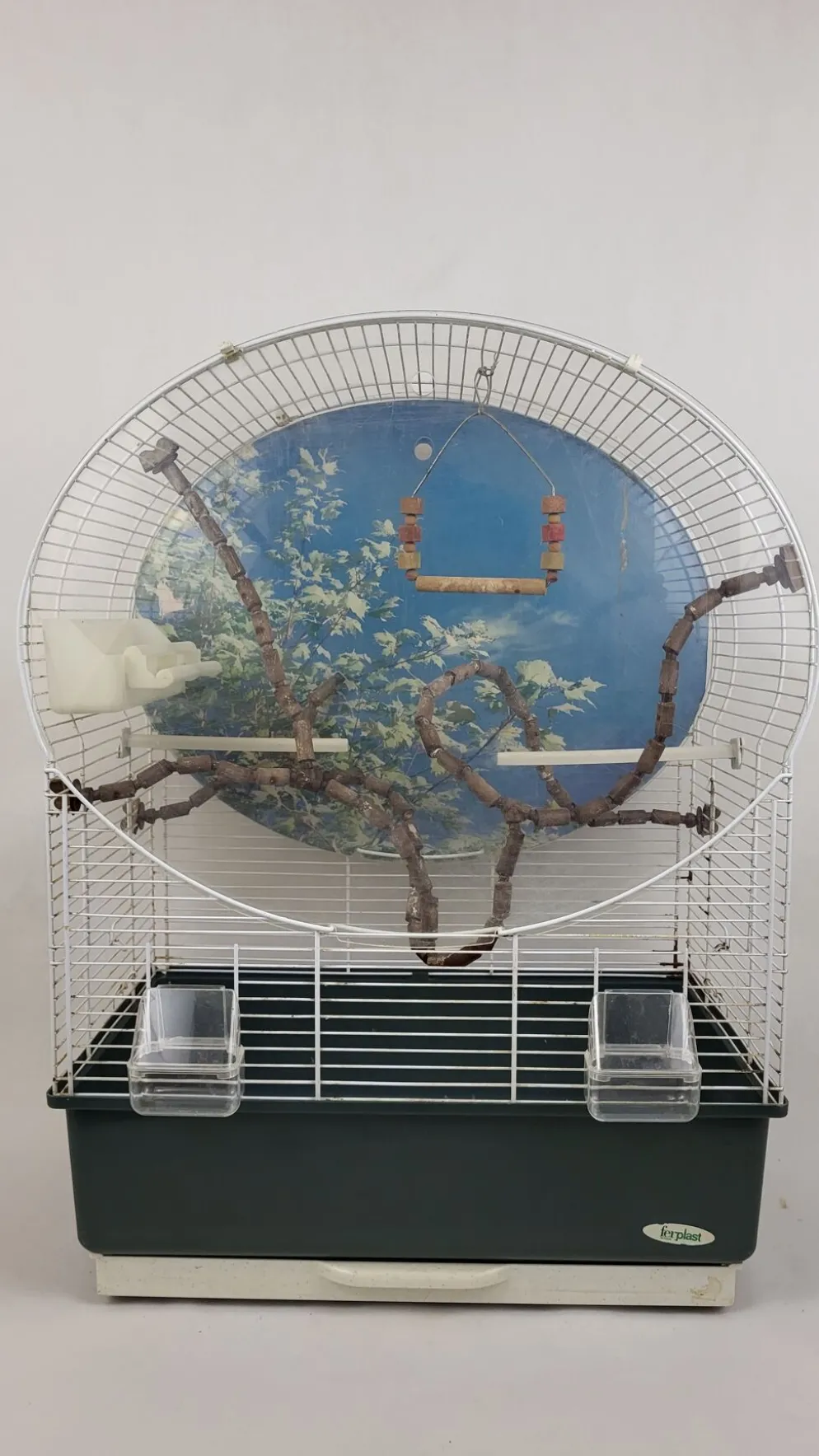 Cage à oiseaux sur pied vintage