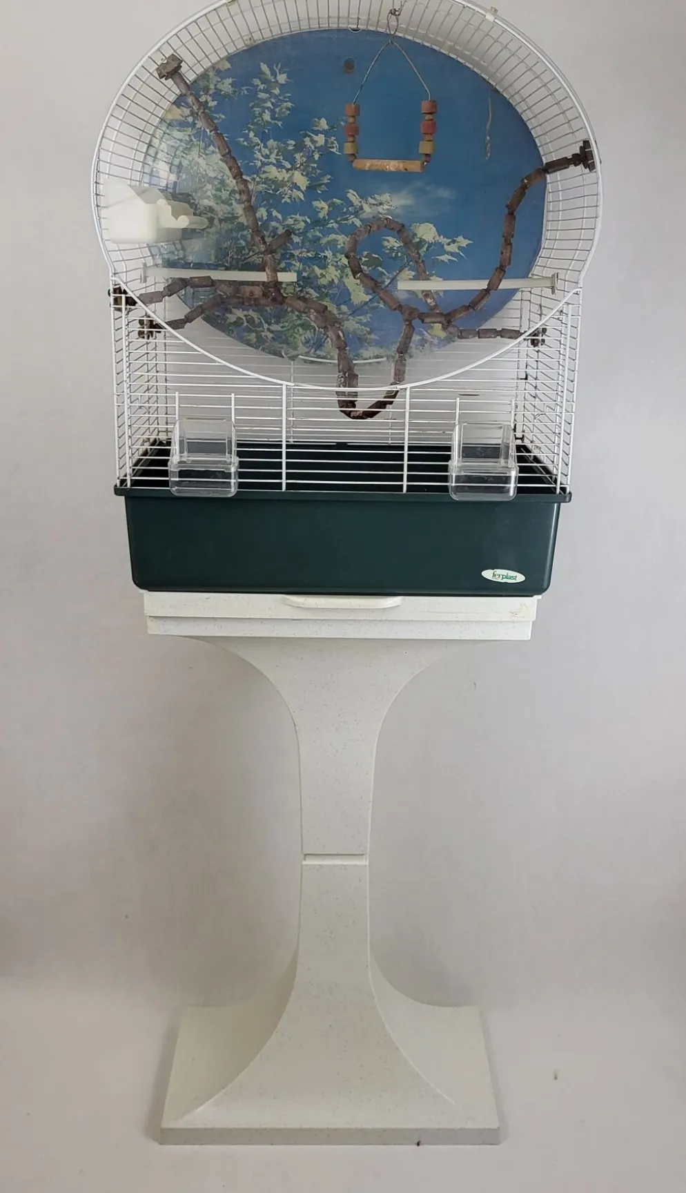 Cage à oiseaux sur pied vintage