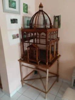 Cage à oiseaux victorienne en bois