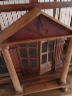 Cage à oiseaux victorienne en bois