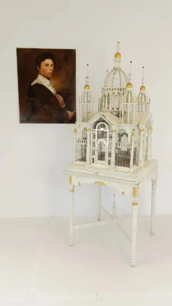 Cage à oiseaux victorienne française du milieu du siècle