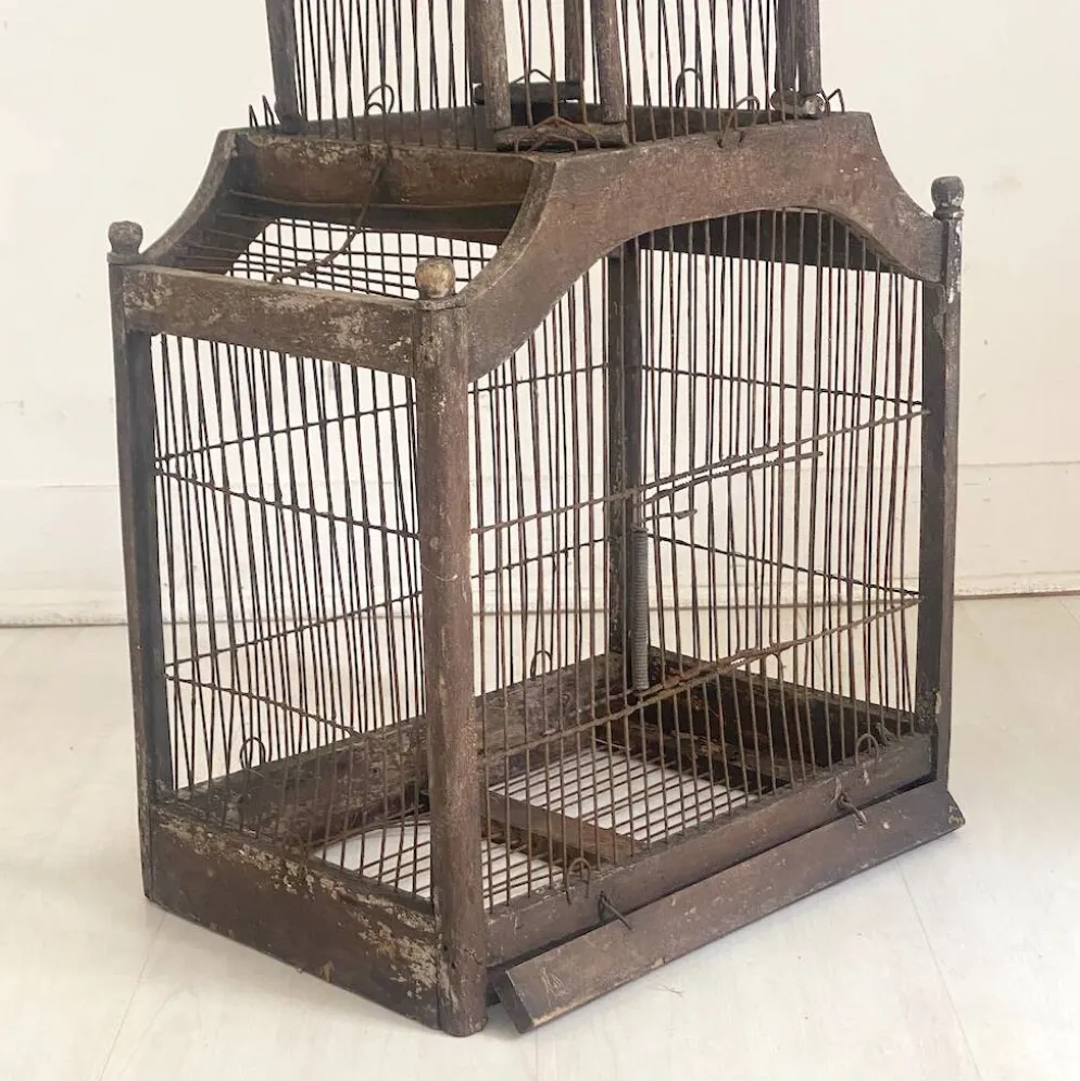 Cage à oiseaux vintage 1900's