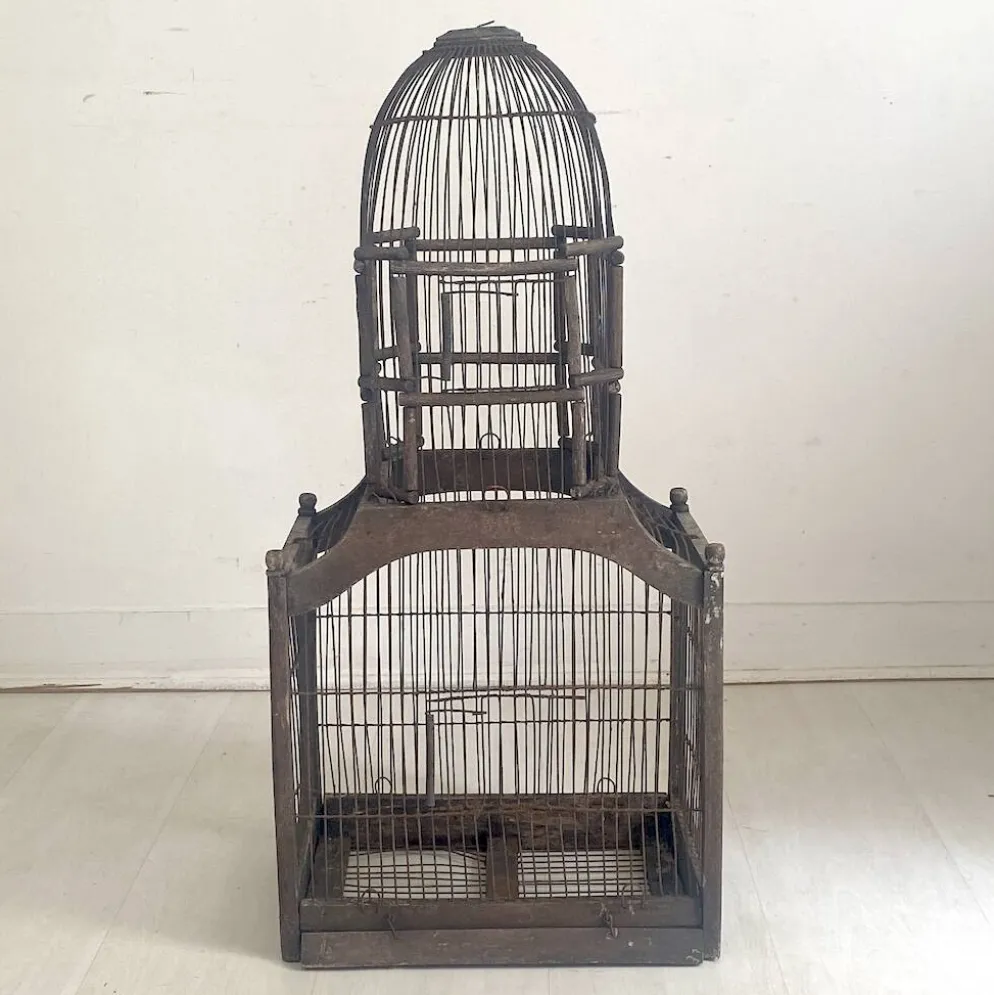 Cage à oiseaux vintage 1900's