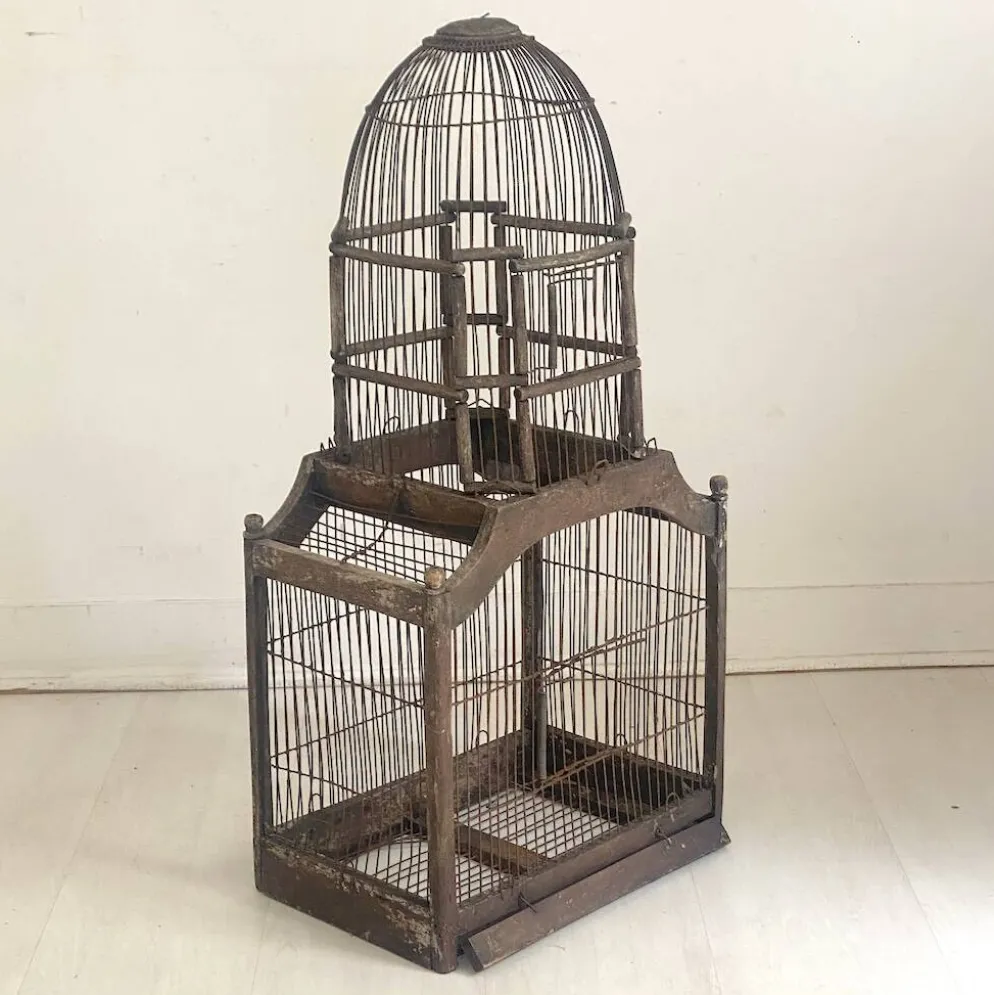 Cage à oiseaux vintage 1900's