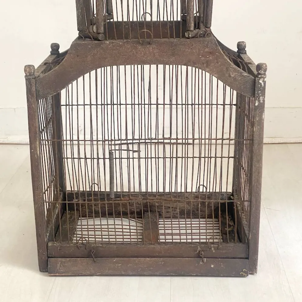 Cage à oiseaux vintage 1900's